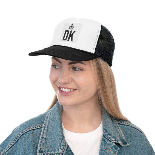Stylish Devotion to the King logo Trucker Cap with Crown Design, Trendy Summer Hat, Perfect Gift for Outdoor Lovers, Customizable Cap, Casual Fashion Accessory